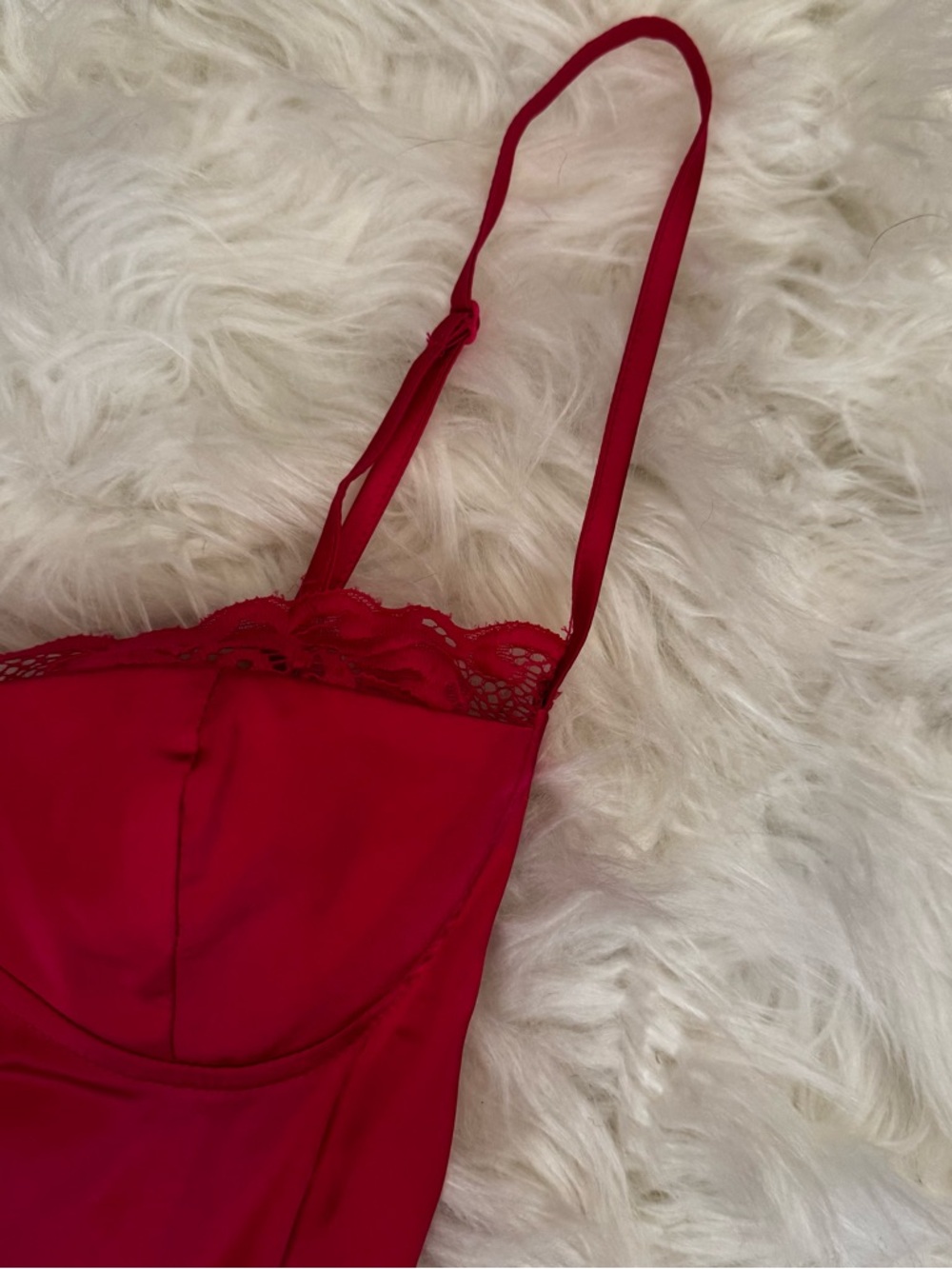 Superdown Hot Pink Satin Mini Dress NWT | Open Back Slip Dress XS - Picture 4 of 13